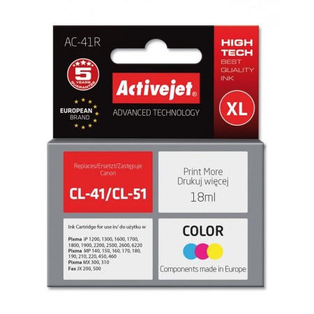 Activejet AC-41R Ink cartridge (replacement for Canon CL-41- Premium- 18 ml- color)