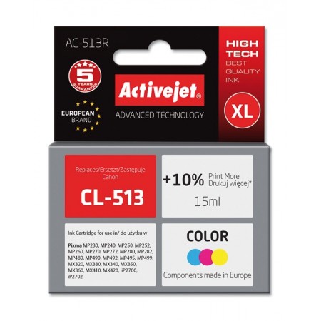 Activejet AC-513R Ink cartridge (replacement for Canon CL-513- Premium- 15 ml- color)