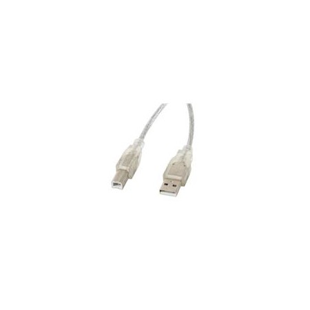 Lanberg CA-USBA-12CC-0030-TR USB cable USB 2.0 3 m USB B Transparent
