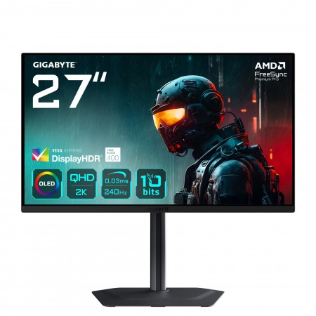 GIGABYTE MO27Q2 monitor de ecrã 68,6 cm (27") 2560 x 1440 pixels Quad HD OLED Preto