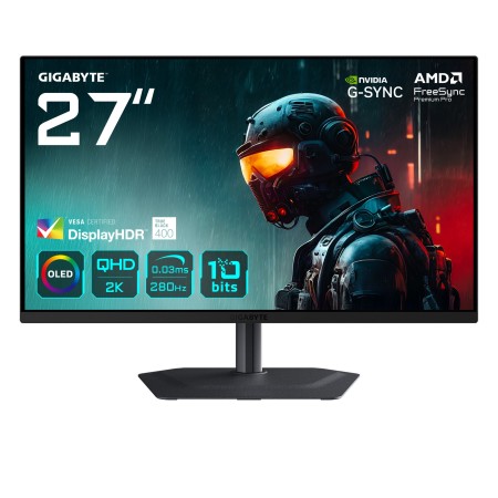 GIGABYTE MO27Q2A monitor de ecrã 68,6 cm (27") 2560 x 1440 pixels Quad HD QD-OLED Preto