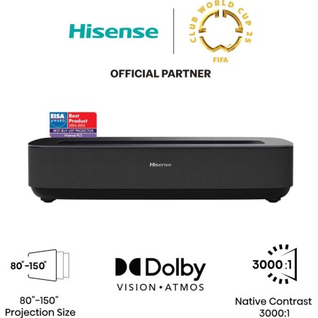 Hisense Laser TV PL2 Projetor de ultra curta distância 2700 ANSI lumens DLP UHD 4K (3840x2160) Compatibilidade 3D Preto