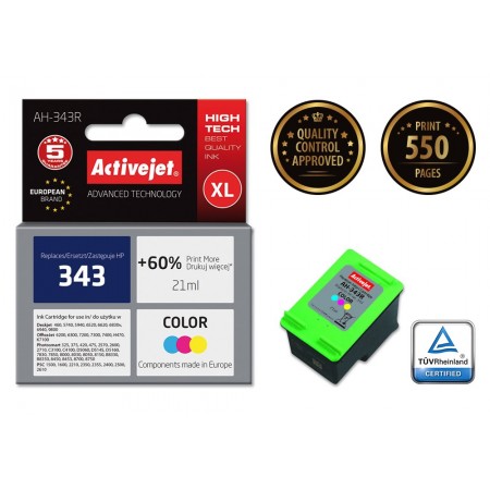 Activejet AH-343R Ink cartridge (replacement for HP 343 C8766EE- Premium- 21 ml- color)