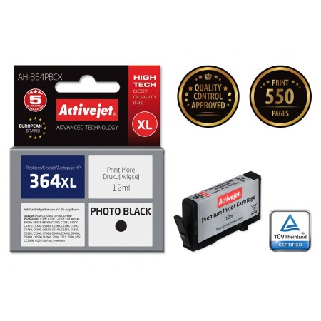 Activejet AH-364PBCX Ink (replacement for HP 364XL CB322EE- Premium- 12 ml- black, photo)