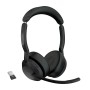 Jabra Evolve2 55 Auscultadores Sem fios Fita de cabeça Escritório Call center Bluetooth Suporte de carregamento Preto