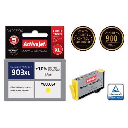 Activejet AH-903YRX ink for HP printer- HP 903XL T6M11AE replacement- Premium- 12 ml- yellow