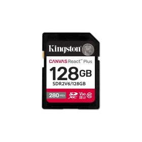 Kingston Technology 128GB Canvas React Plus SDXC UHS-II 280R/100W U3 V60 for Full HD/4K Kingston Technology Canvas React Plus 128 GB SDXC UHS-II Classe 10