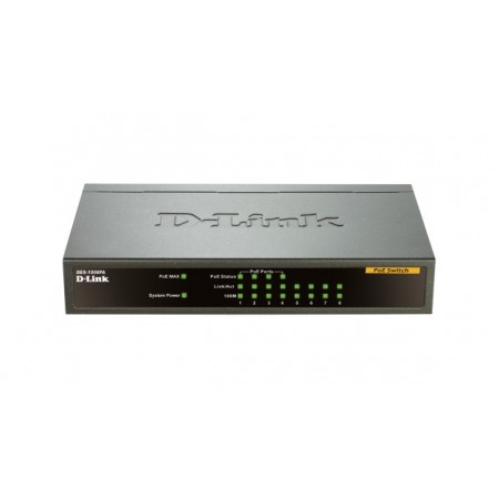 D-Link DES-1008PA switch de rede Não-gerido Fast Ethernet (10 100) Power over Ethernet (PoE) Preto