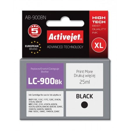 Activejet AB-900BN Ink (replacement for Brother LC900Bk- Supreme- 25 ml- black)