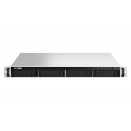 QNAP TS-464U-RP NAS Rack (1U) Intel® Celeron® N5095 8 GB DDR4 0 TB QNAP Turbo System Alumínio, Preto