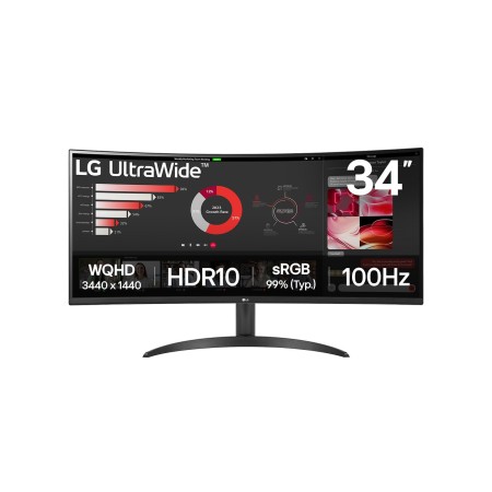 LG 34WR50QK-B monitor de ecrã 86,4 cm (34") 3440 x 1440 pixels Wide Quad HD Preto