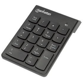 Manhattan Numeric Keypad, Wireless (2.4GHz), USB-A Micro Receiver, 18 Full Size Keys, Black, Membrane Key Switches, Auto Power  Manhattan 178846 teclado numérico Laptop PC RF Wireless Preto