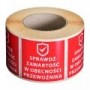 SELF-ADHESIVE LABEL, STICKER WITH THE TEXT "CHECK CONTENTS IN THE PRESENCE OF THE CARRIER" STRONG ADHESIVE, 1000 pcs., 80X80