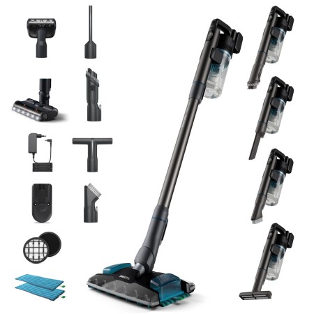Philips 8000 series XC8057 01 vassoura elétrica & aspirador vertical Bateria Seco e molhado Ciclónico Sem bolsa 0,6 l Azul