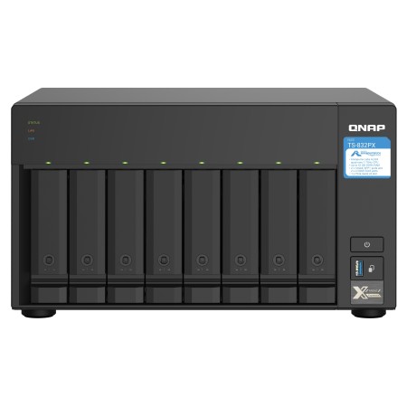 QNAP TS-832PX NAS Tower Annapurna Labs AL324 4 GB DDR4 0 TB QNAP Turbo System Alumínio, Preto