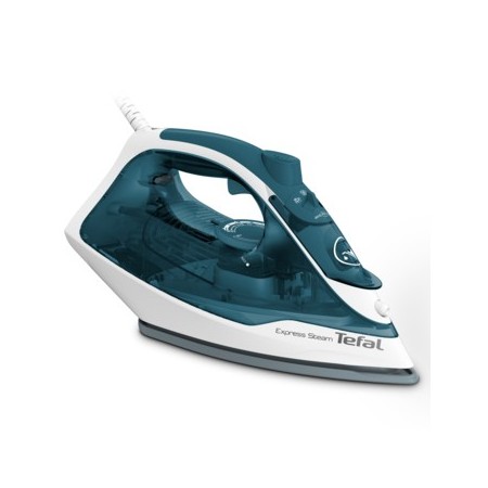 Tefal FV2839 Ferro a seco e a vapor Base para ferro cerilium 2400 W Azul, Branco