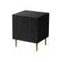 Bedside table 2 pcs. JUNGLE 53.5x40.5x44 black matt + golden legs