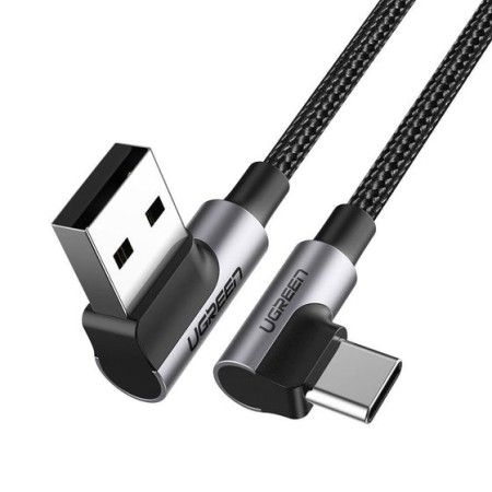 Ugreen 20856 cabo USB USB 2.0 USB A USB C Preto, Prateado