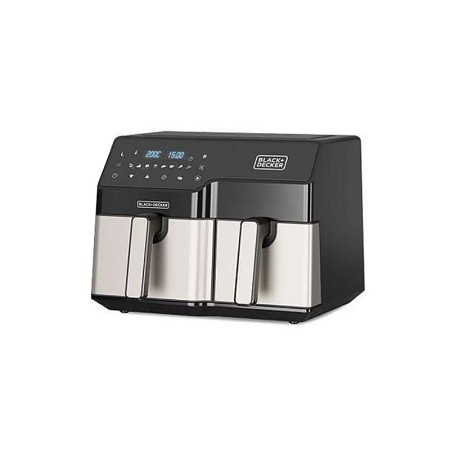 Black & Decker BXAF9000E Double 9 L Stand-alone 2500 W Hot air fryer Black, Stainless steel