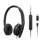 Lenovo 4XD1M45627 auscultador Auscultadores Com fios Fita de cabeça USB Type-C Preto