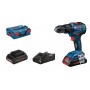 Bosch GSB 18V-55 PROFESSIONAL 1800 RPM sem chave 1,1 kg Preto, Azul, Vermelho