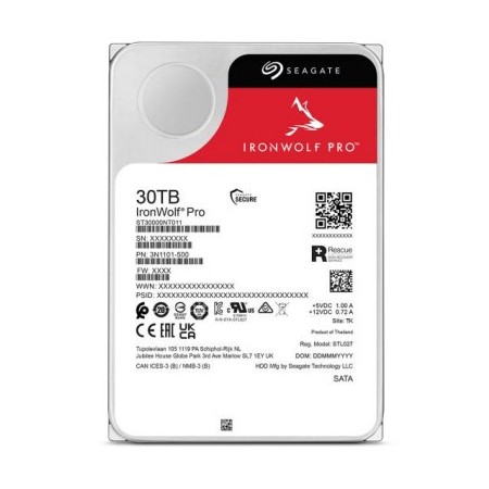 Seagate IronWolf Pro ST30000NT011 unidade de disco rígido 30 TB 7200 RPM 512 MB 3.5" Serial ATA III