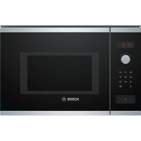 Bosch Serie 4 BFL553MS0 microondas Preto, Aço inoxidável Micro-ondas combinado Embutido 25 l 900 W