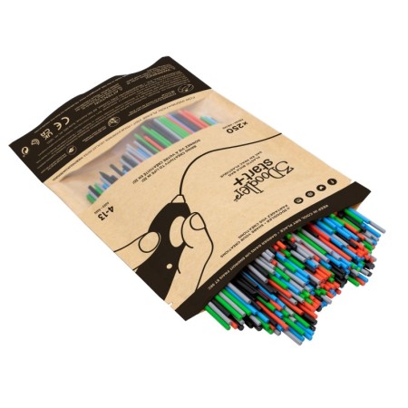 3Doodler Primary Pow Mixed Bag 250 Plástico compostável Azul, Verde, Cinzento, Vermelho 1 g