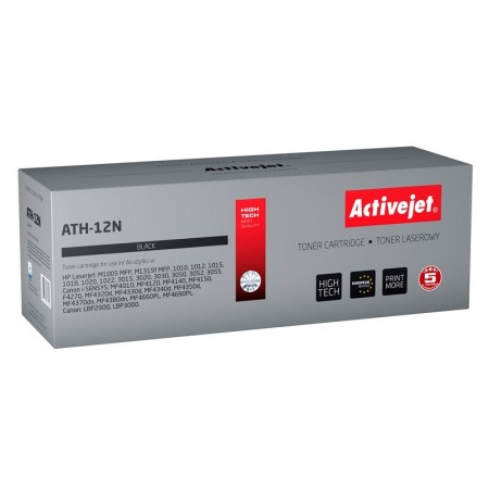 Activejet ATH-12N Toner (replacement for HP 12A Q2612A, Canon FX-10, Canon CRG-703- Supreme- 2300 pages- black)