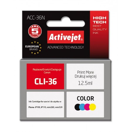 Activejet ACC-36N Ink cartridge (replacement for Canon CLI-36- Supreme- 12.5 ml- colour)