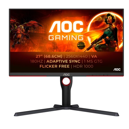 AOC G3 Q27G3XMN BK monitor de ecrã 68,6 cm (27") 2560 x 1440 pixels 2K Ultra HD LED Preto