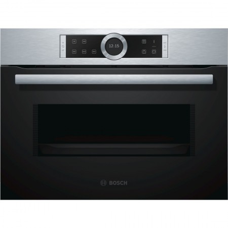 Bosch Serie 8 CFA634GS1 microondas Preto, Aço inoxidável Embutido 36 l 900 W