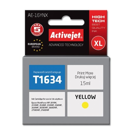 Activejet AE-16YNX Ink cartridge (replacement for Epson 16XL T1634- Supreme- 15 ml- yellow)
