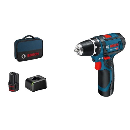 Bosch Akku-Bohrschrauber 12 V Li-Ion 1300 RPM Preto, Azul, Vermelho