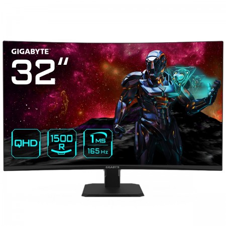 GIGABYTE GS32QC monitor de ecrã 80 cm (31.5") 2560 x 1440 pixels Quad HD LCD Preto