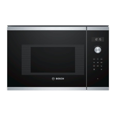 Bosch Serie 6 BFL524MS0 microondas Preto, Aço inoxidável Apenas micro-ondas Embutido 20 l 800 W