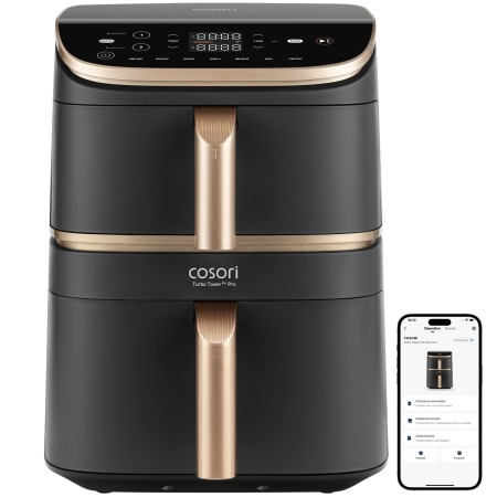 Cosori Turbo Tower Pro Smart Individual 10,8 l Independente 2630 W Fritadeira a ar quente Preto, Dourado