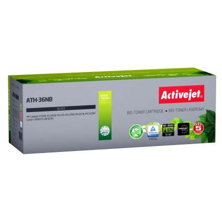 BIO Activejet ATH-36NB toner for HP, Canon printers, Replacement HP 36A CB436A, Canon CRG-713- Supreme- 2000 pages- black. ECO 