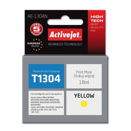 Activejet AE-1304N Ink (replacement for Epson T1304- Supreme- 18 ml- yellow)