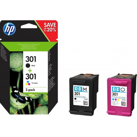 HP 301 2-pack Black/Tri-color Original Ink Cartridges