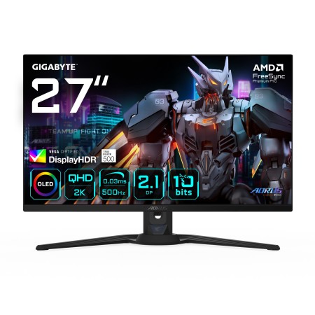 GIGABYTE AORUS FO27Q5P monitor de ecrã 68,6 cm (27") 2560 x 1440 pixels Quad HD QD-OLED Preto