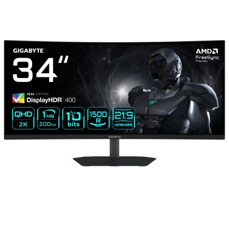 GIGABYTE G34WQC2 monitor de ecrã 86,4 cm (34") 3440 x 1440 pixels UltraWide Quad HD LED Preto