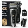 Braun Series 9 Pro+ 9575cc Wet & Dry Máquina de barbear com lâminas que se adaptam ao contorno do rosto Aparador Metálico