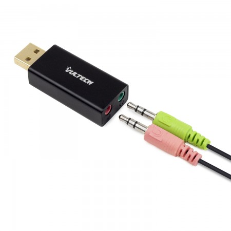 Adattatore Convertitore Audio e Microfono Vultech 3,5mm to USB