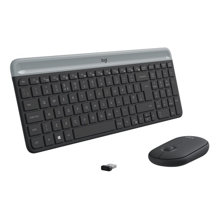 Logitech 920-009204 teclado Rato incluído Universal RF Wireless QWERTY Estados Unidos (Internacional) Grafite