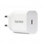 Adaptador de carregador universal Vultech CC-120PDCUGWH 1 porta tipo C PD20 QC 3.0 GaN 20W - tamanho compacto branco