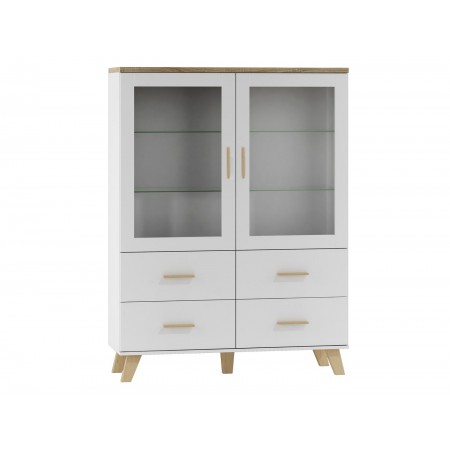 Cama display cabinet LOTTA 2D4D white + sonoma oak