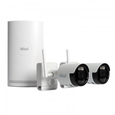 Kit Wireless Isiwi Connect AIR2 ISW-K2N8BFBTA4MP-2 GEN1 NVR 8 Canali + 2 Telecamere  a batteria da 8700 mAh IP 4Mpx Wireless co