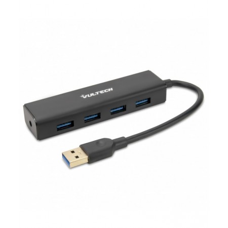 Vultech HU-04USB3 hub de interface USB 3.2 Gen 1 (3.1 Gen 1) Type-A 5000 Mbit s Preto