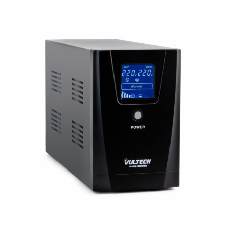 Fonte de alimentação ininterrupta UPS 1000VA Vultech UPS1000VA-PURE linha interactiva com onda sinusoidal pura e LCD